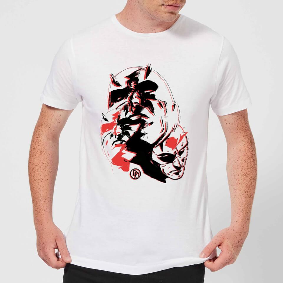 Marvel Knights Daredevil Layered Faces Men's T-Shirt - White