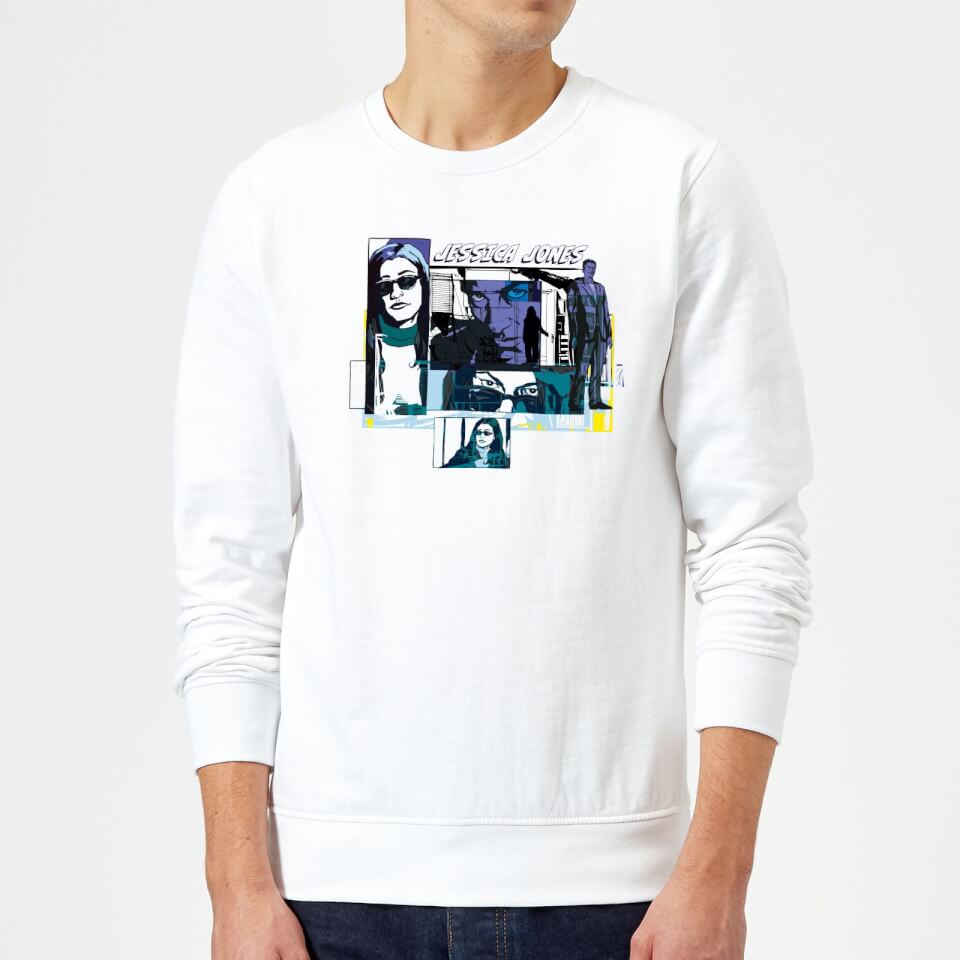 Marvel Knights Jessica Jones Comic Panels Sweatshirt - White