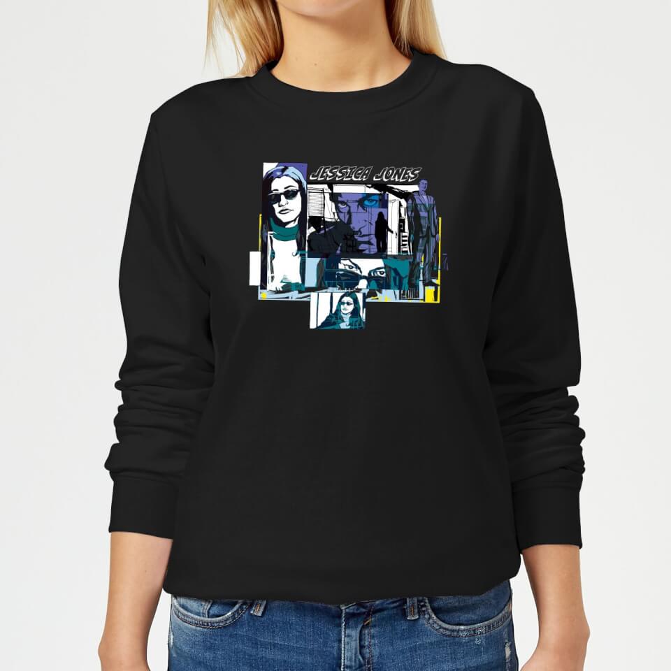 Marvel Knights Jessica Jones Comic Panels Women's Sweatshirt - Black