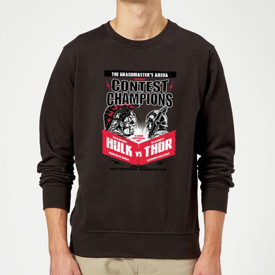 Marvel Thor Ragnarok Champions Poster Sweatshirt - Black
