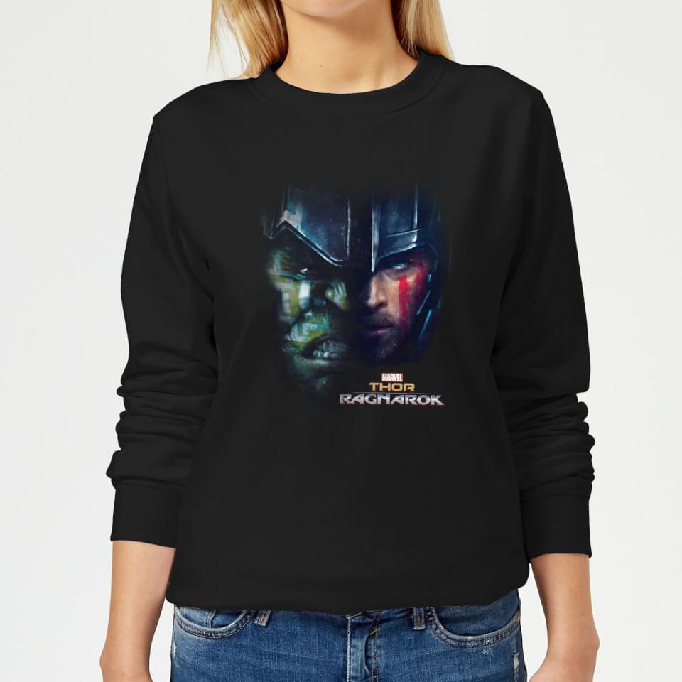 Marvel Thor Ragnarok Hulk Split Face Women's Sweatshirt - Black
