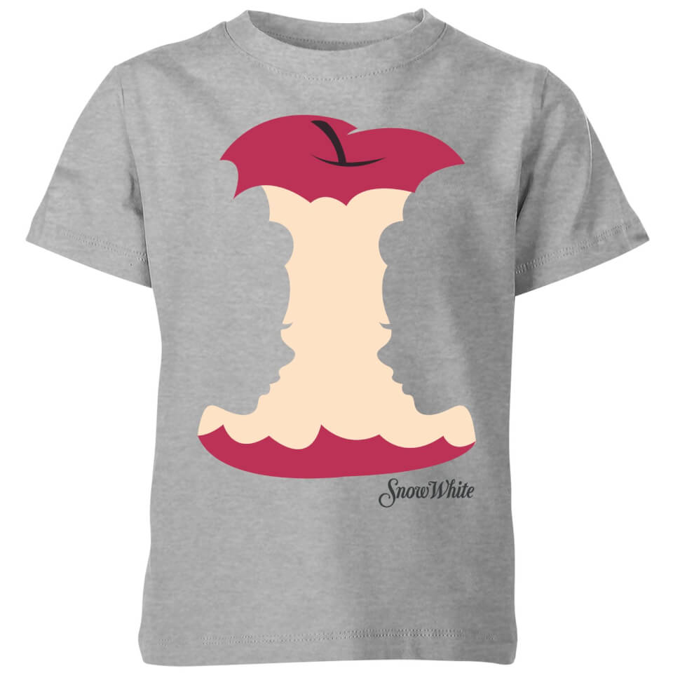 Disney Princess Colour Silhouette Snow White Apple Kids' T-Shirt - Grey