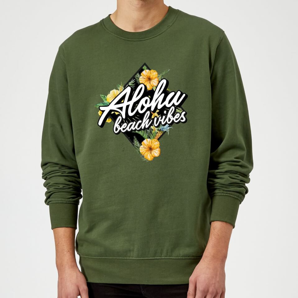 Aloha Beach Vibes Sweatshirt - Forest Green