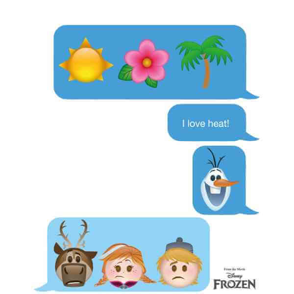 Disney Frozen I Love Heat Emoji Men's T-Shirt - White 0