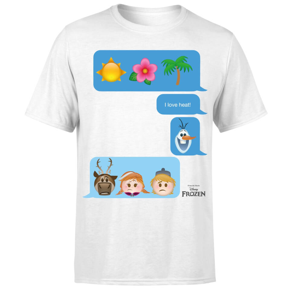 Disney Frozen I Love Heat Emoji Men's T-Shirt - White 3