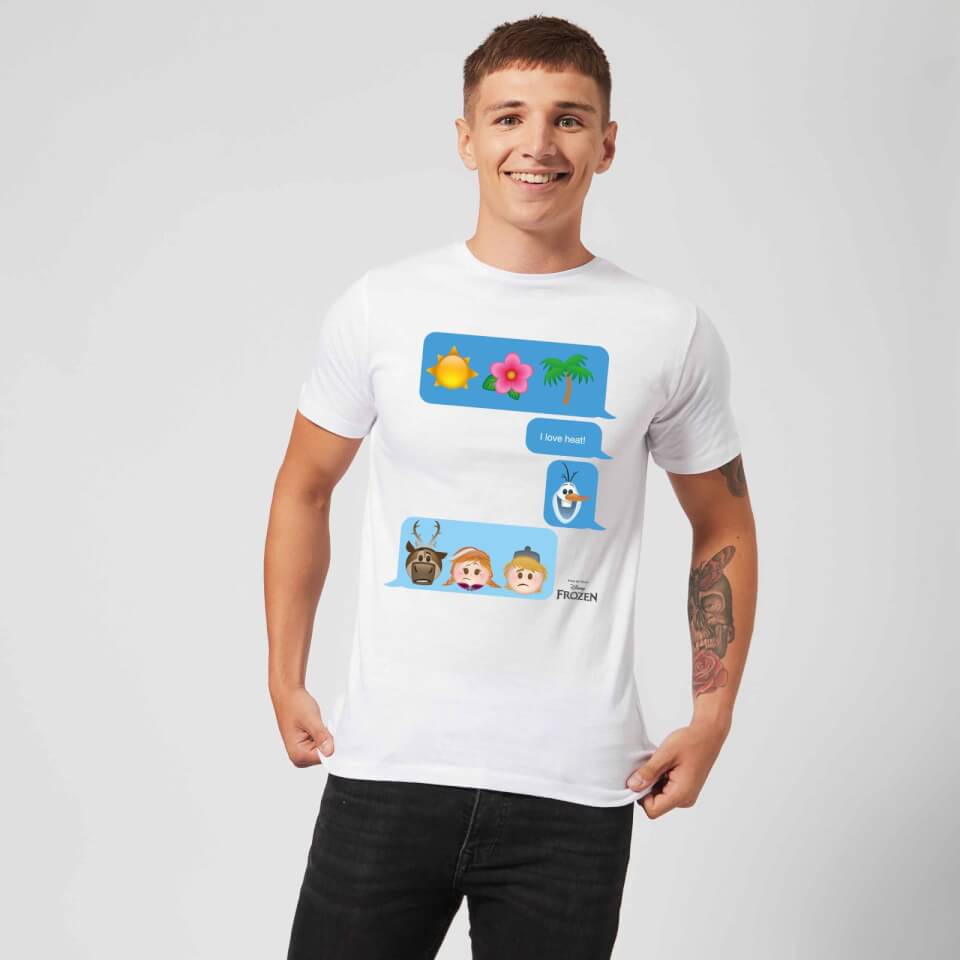 Disney Frozen I Love Heat Emoji Men's T-Shirt - White 1