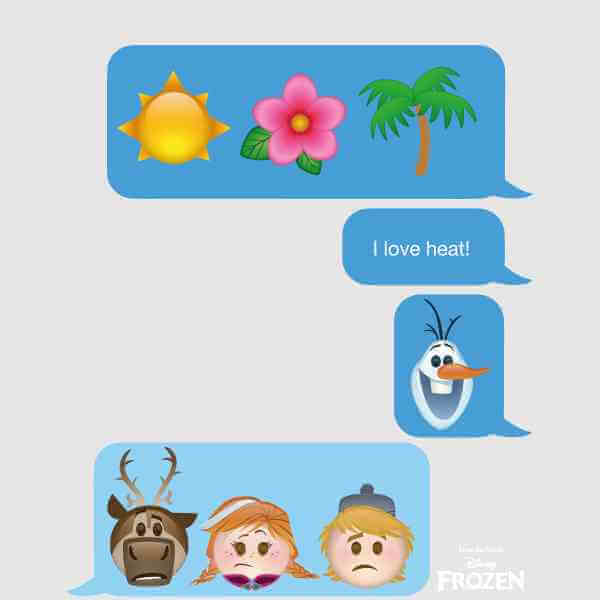 Disney Frozen I Love Heat Emoji Men's T-Shirt - Grey 0