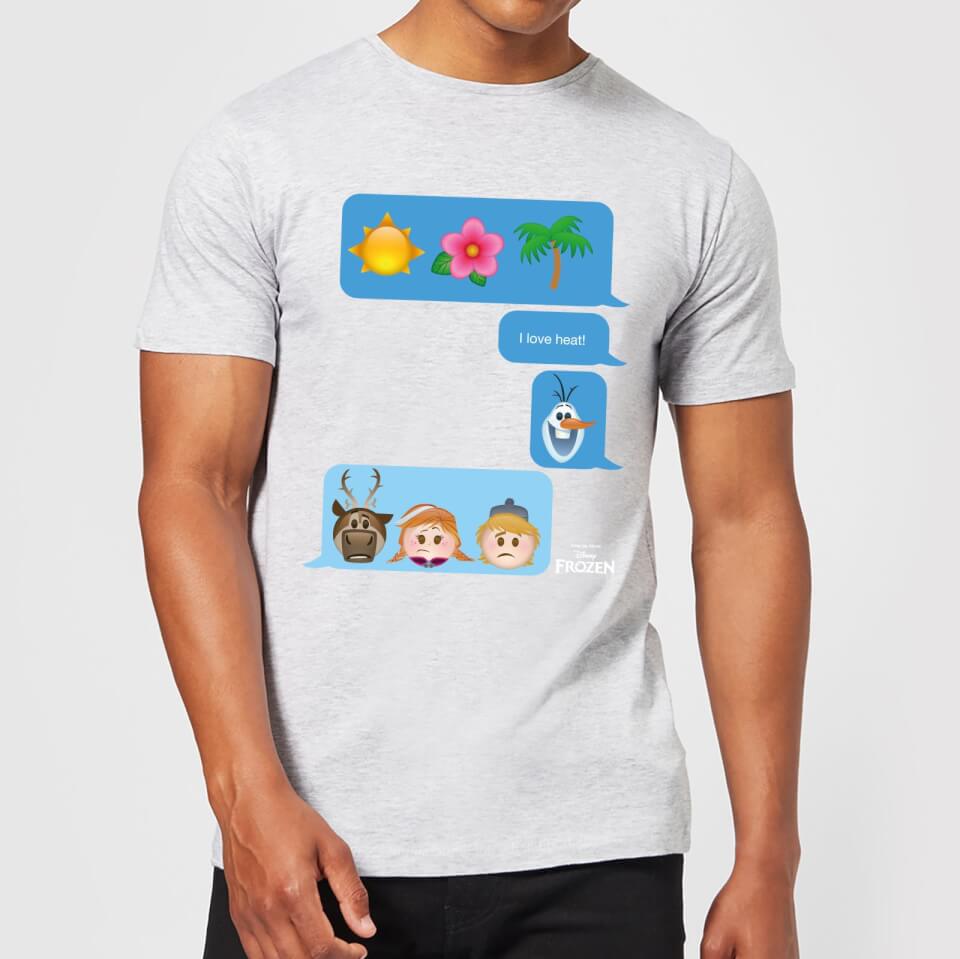 Disney Frozen I Love Heat Emoji Men's T-Shirt - Grey