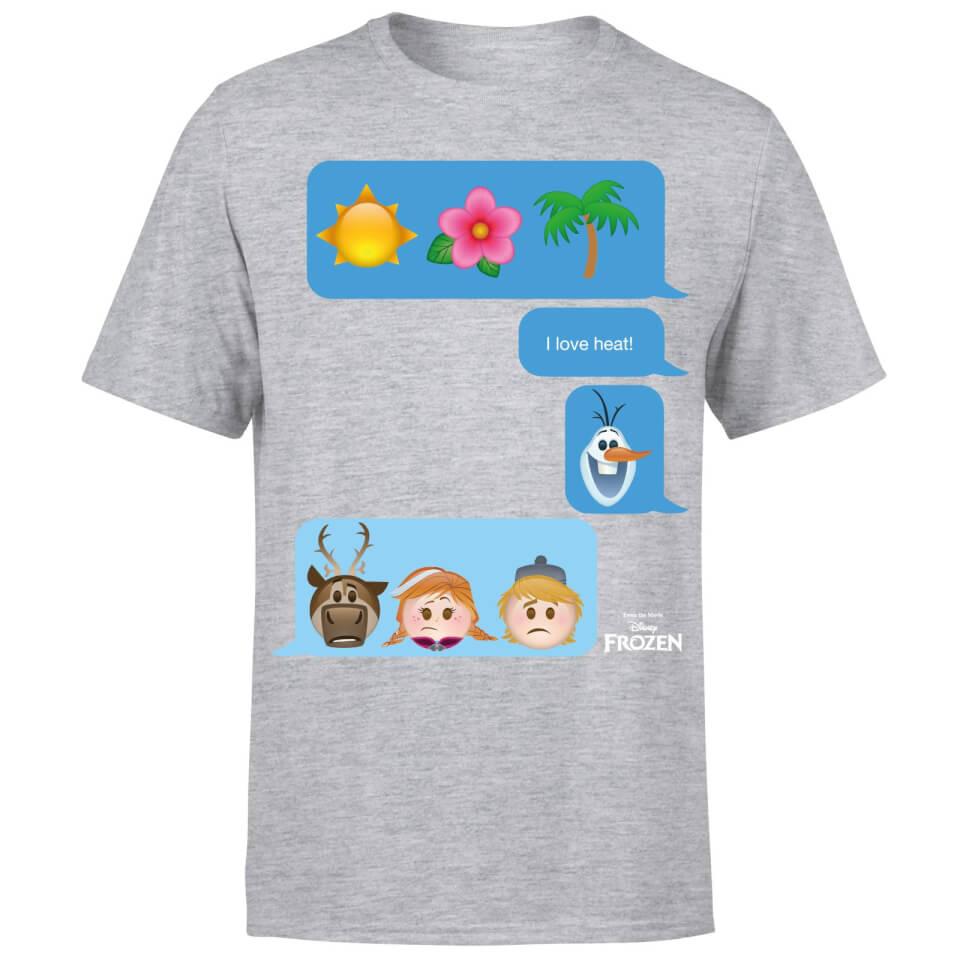 Disney Frozen I Love Heat Emoji Men's T-Shirt - Grey 3