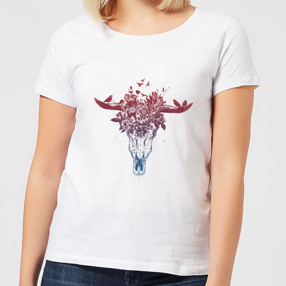 Balazs Solti Skulls And Flowers Women's T-Shirt - White