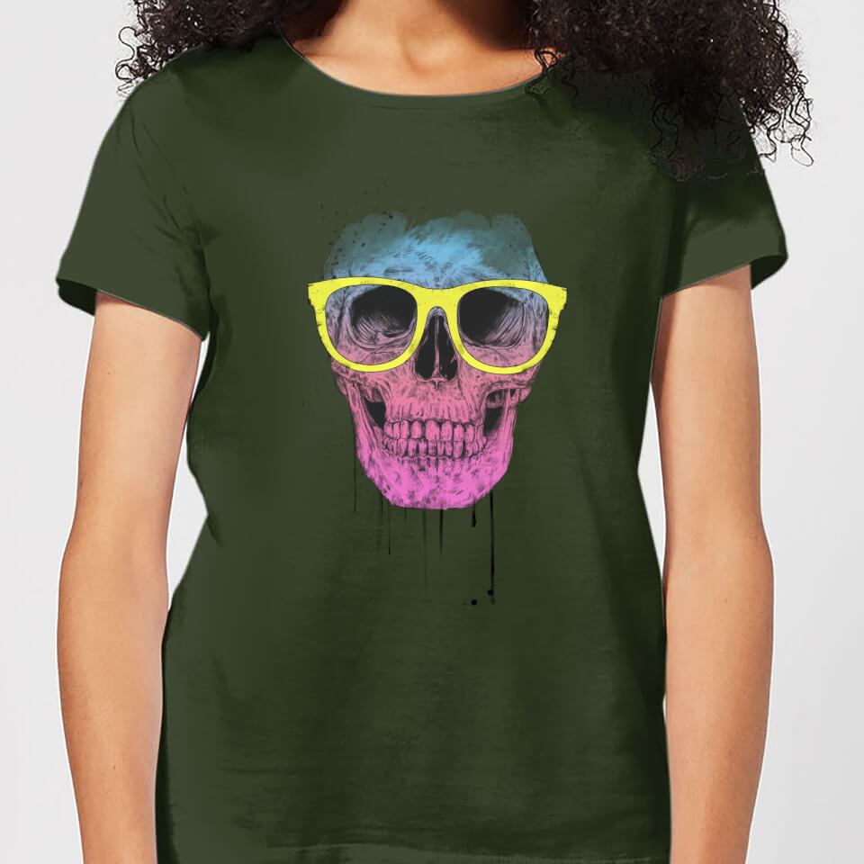 Balazs Solti Skull And Glasses Women's T-Shirt - Forest Green