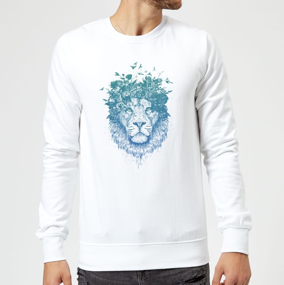 Balazs Solti Lion And Butterflies Sweatshirt - White