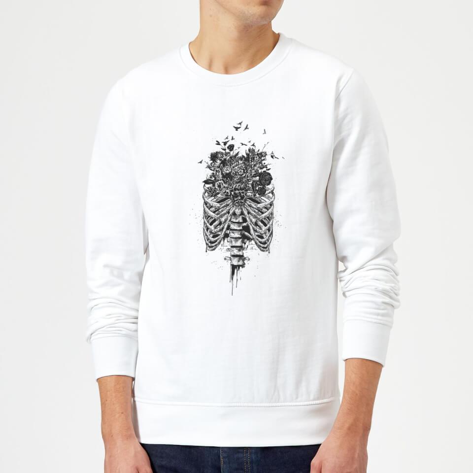 Balazs Solti Ribcage And Flowers Sweatshirt - White