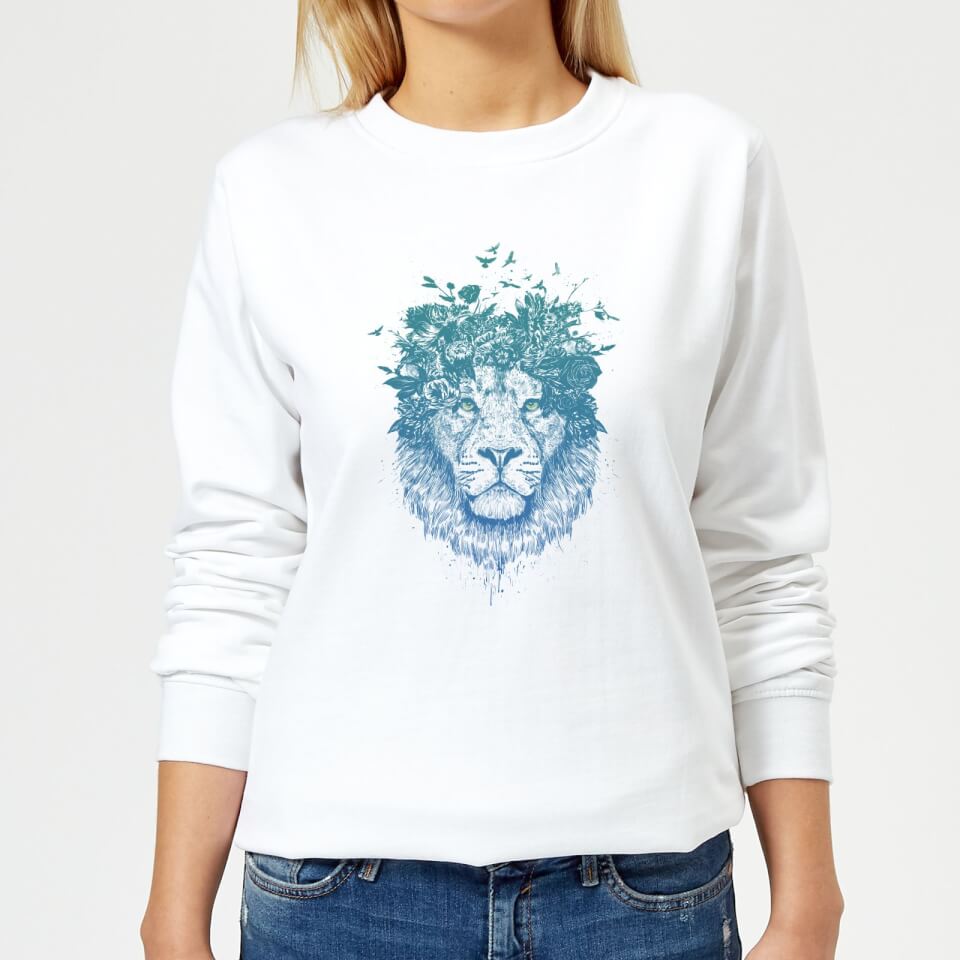 Lion And Butterflies Women's Sweatshirt - White