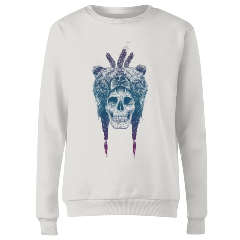 Bear Head Women's Sweatshirt - White 2