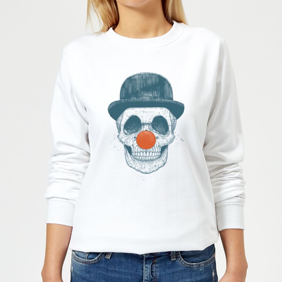 Red Nosed Skull Women's Sweatshirt - White