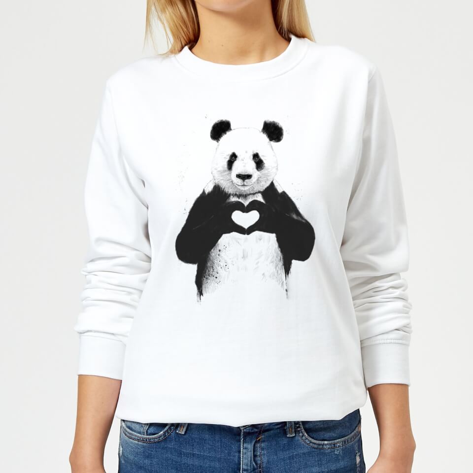 Panda Love Women's Sweatshirt - White