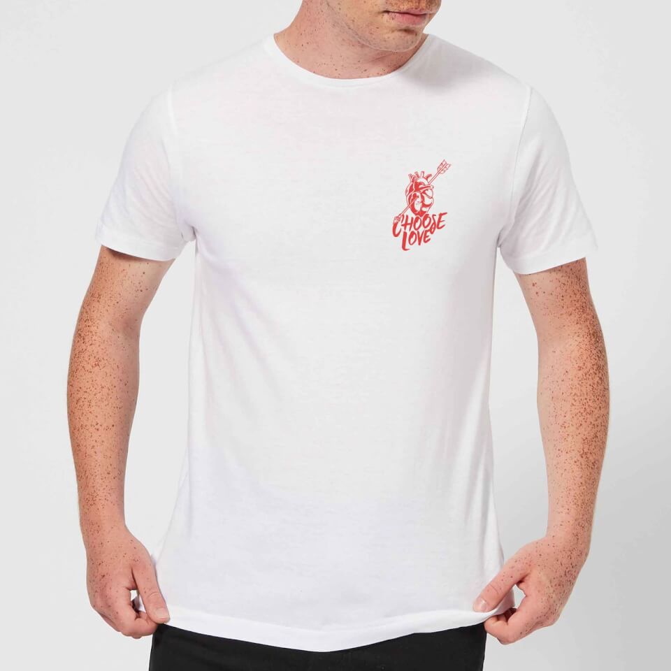 Native Shore Choose Love Red Pocket Men's T-Shirt - White