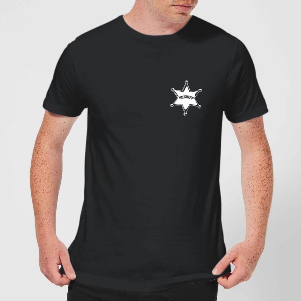 Toy Story Sheriff Woody Badge Men's T-Shirt - Black