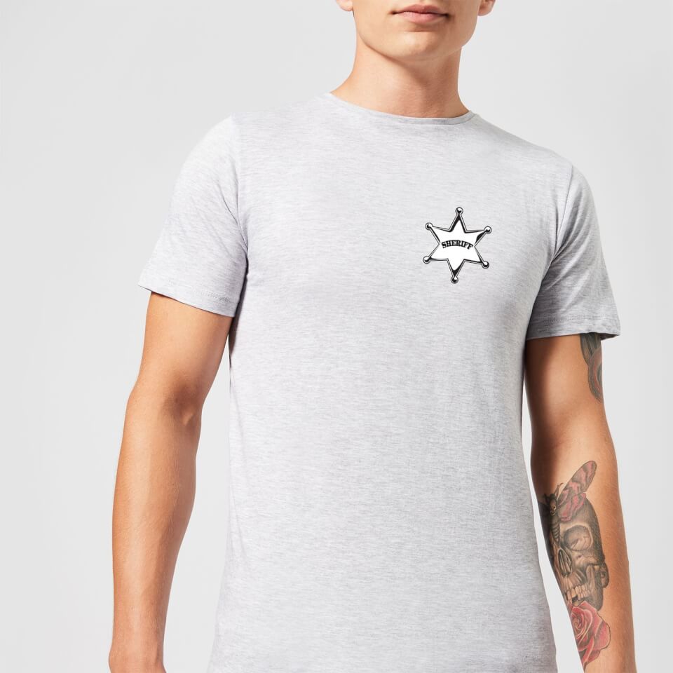 Toy Story Sheriff Woody Badge Men's T-Shirt - Grey