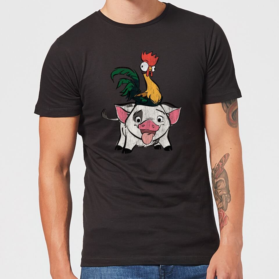 Disney Moana Hei Hei and Pua Men's T-Shirt - Black