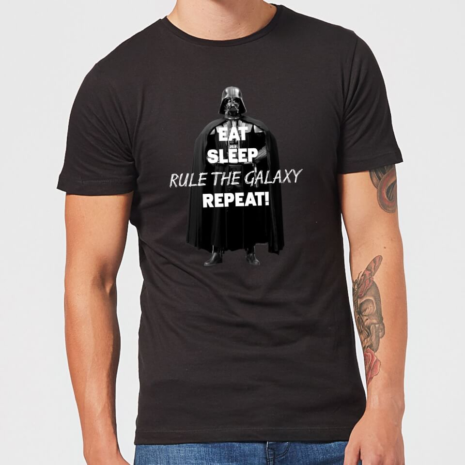 Star Wars Eat Sleep Rule The Galaxy Repeat Men's T-Shirt - Black