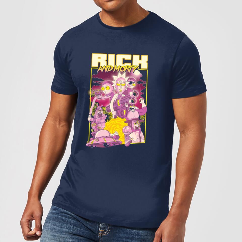 Rick and Morty 80s Poster Men's T-Shirt - Navy