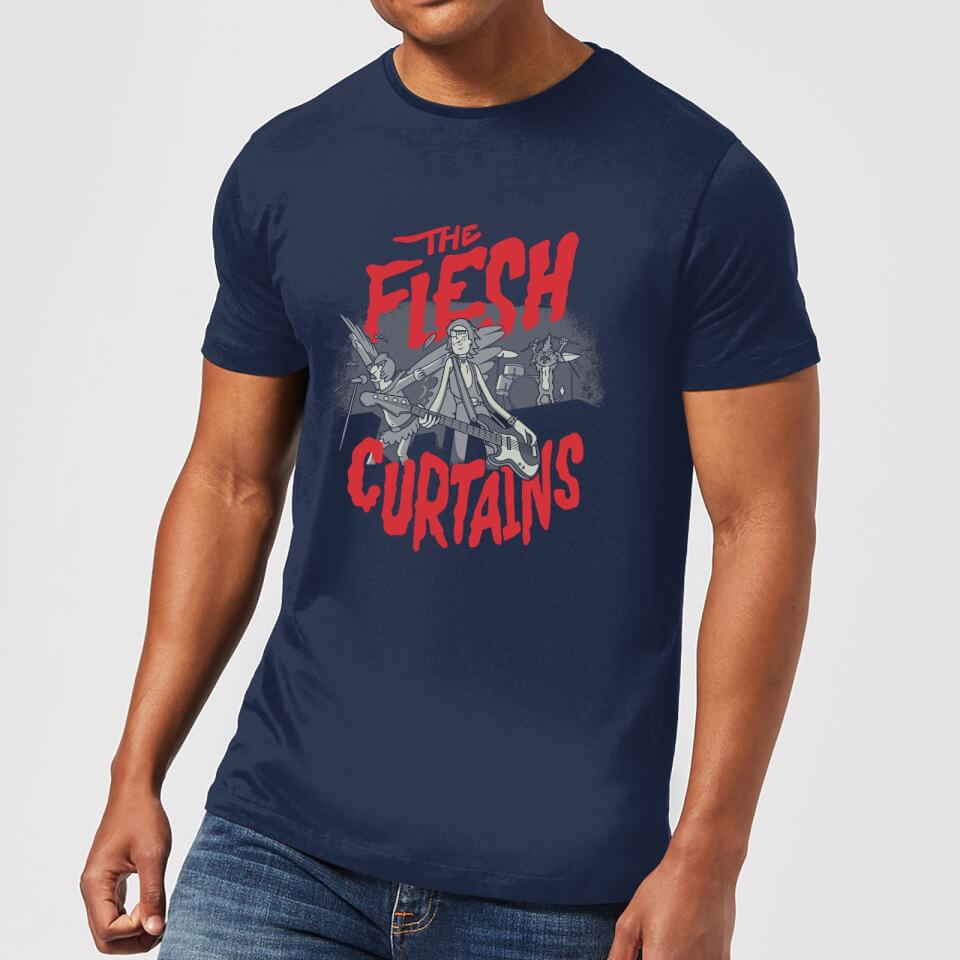 Rick and Morty The Flesh Curtains Men's T-Shirt - Navy