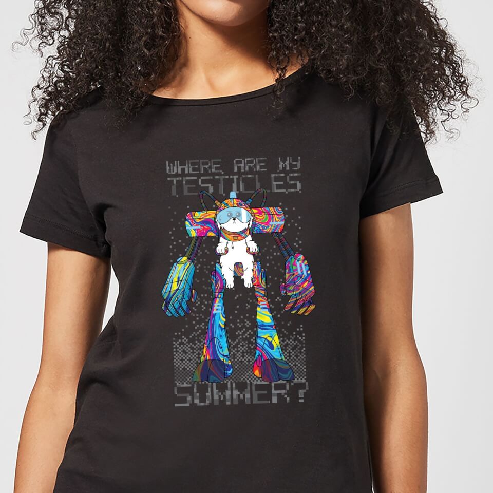 Rick and Morty Where Are My Testicles Summer Women's T-Shirt - Black
