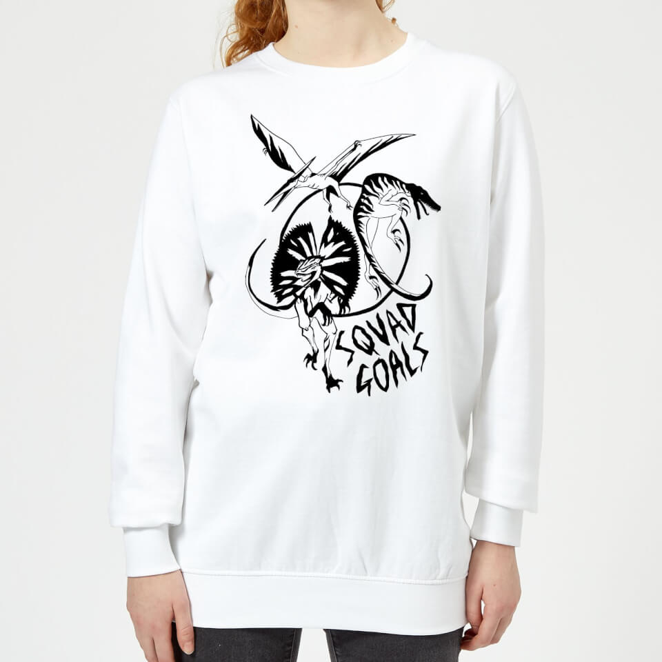 Rock On Ruby Dinosaur Squad Goals Women's Sweatshirt - White