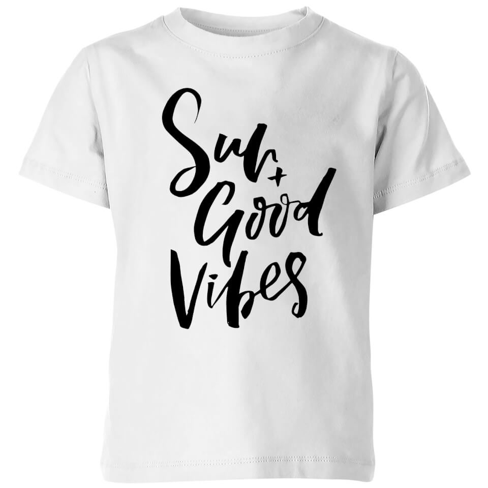 PlanetA444 Sun and Good Vibes Kids' T-Shirt - White