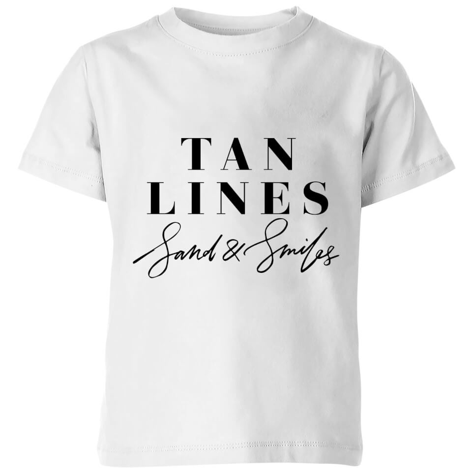 PlanetA444 Tan Lines Sand and Smiles Kids' T-Shirt - White
