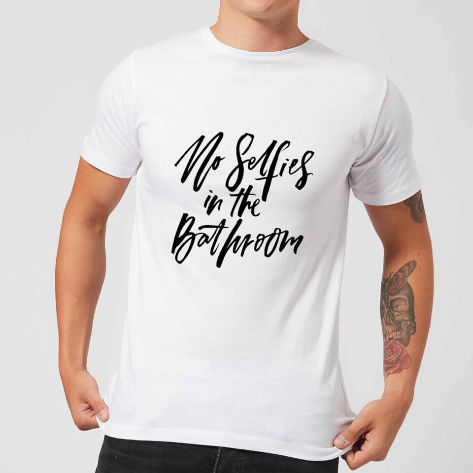 PlanetA444 No Selfies In The Bathroom Men's T-Shirt - White