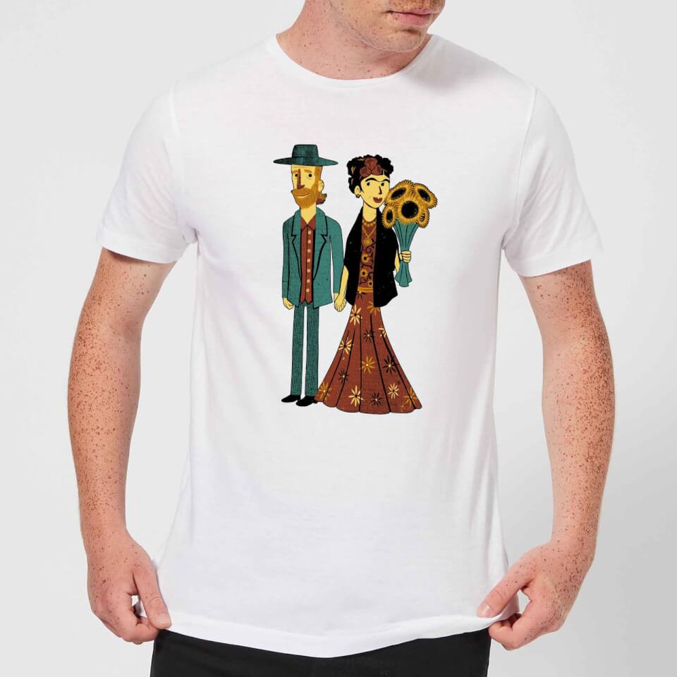 Tobias Fonseca Love Is Art - Frida Kahlo and Van Gogh Men's T-Shirt - White