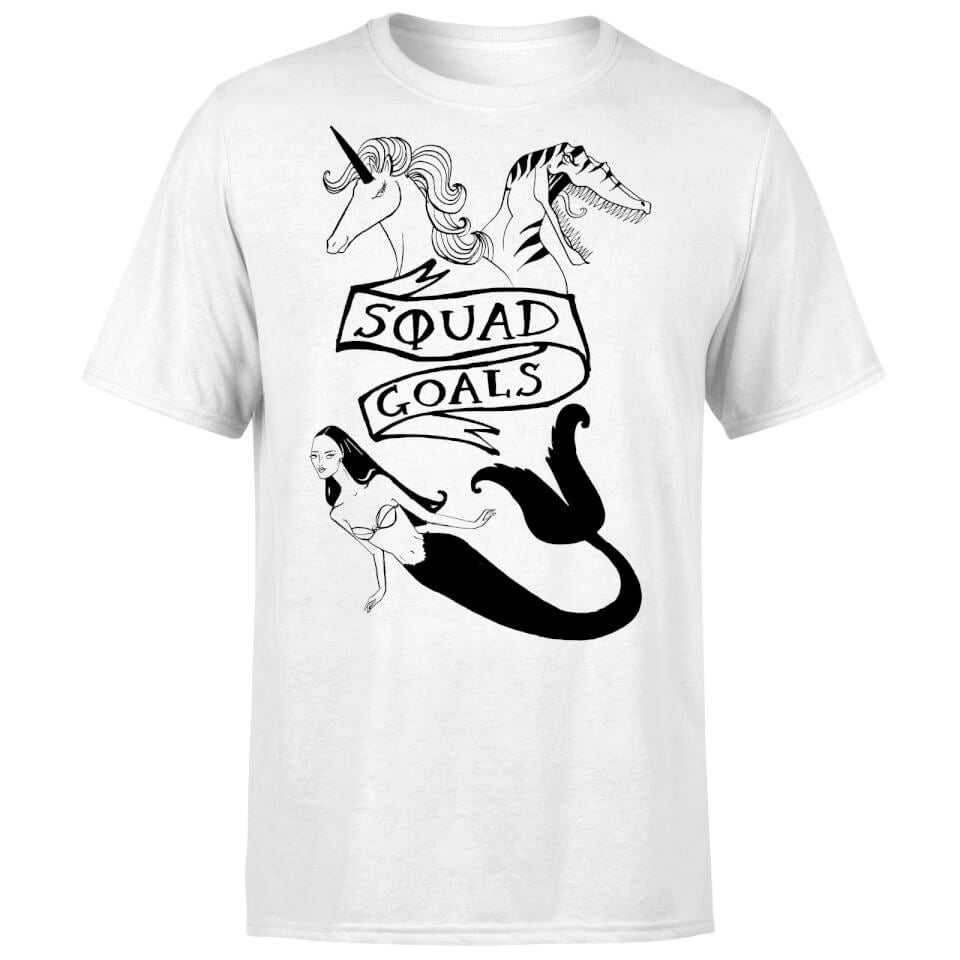 Rock On Ruby Mermaid Unicorn and Dinosaur Squad Goals Men's T-Shirt - White 3