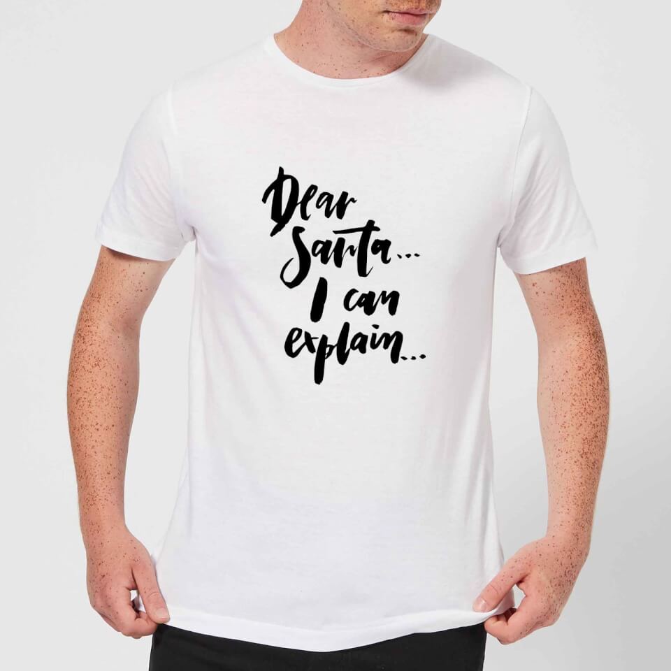 PlanetA444 Dear Santa I Can Explain... Men's T-Shirt - White