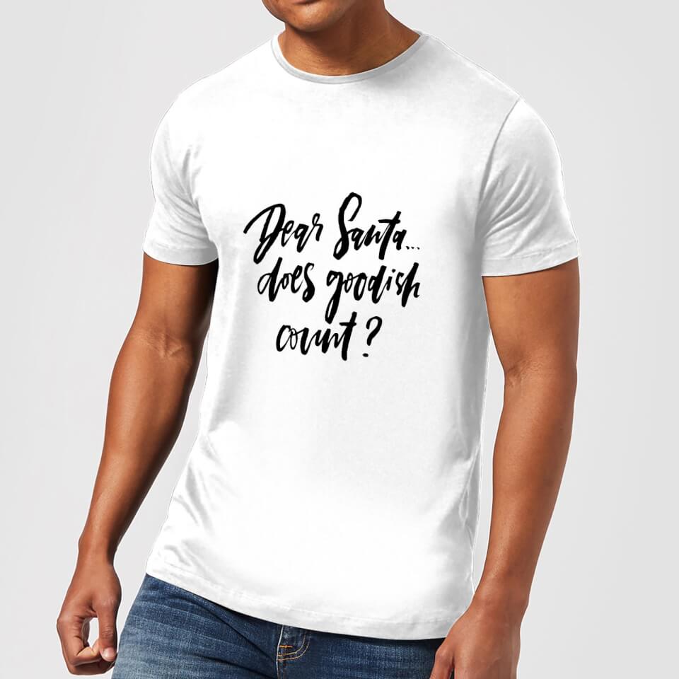 PlanetA444 Dear Santa Does Goodish Count? Men's T-Shirt - White