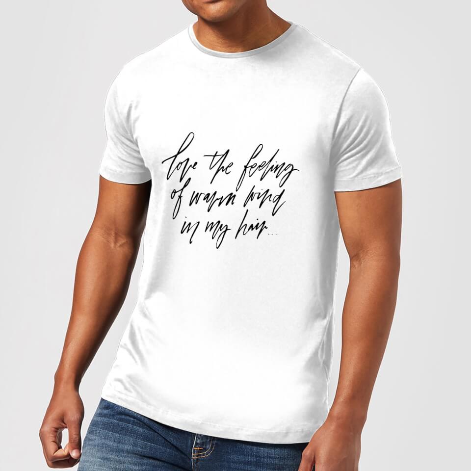 PlanetA444 The Feeling Of Warm Wind In My Hair Men's T-Shirt - White
