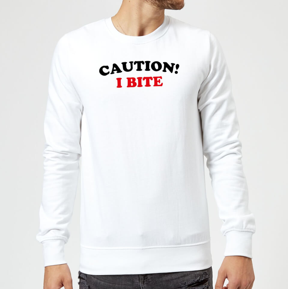 Caution! I Bite Sweatshirt - White