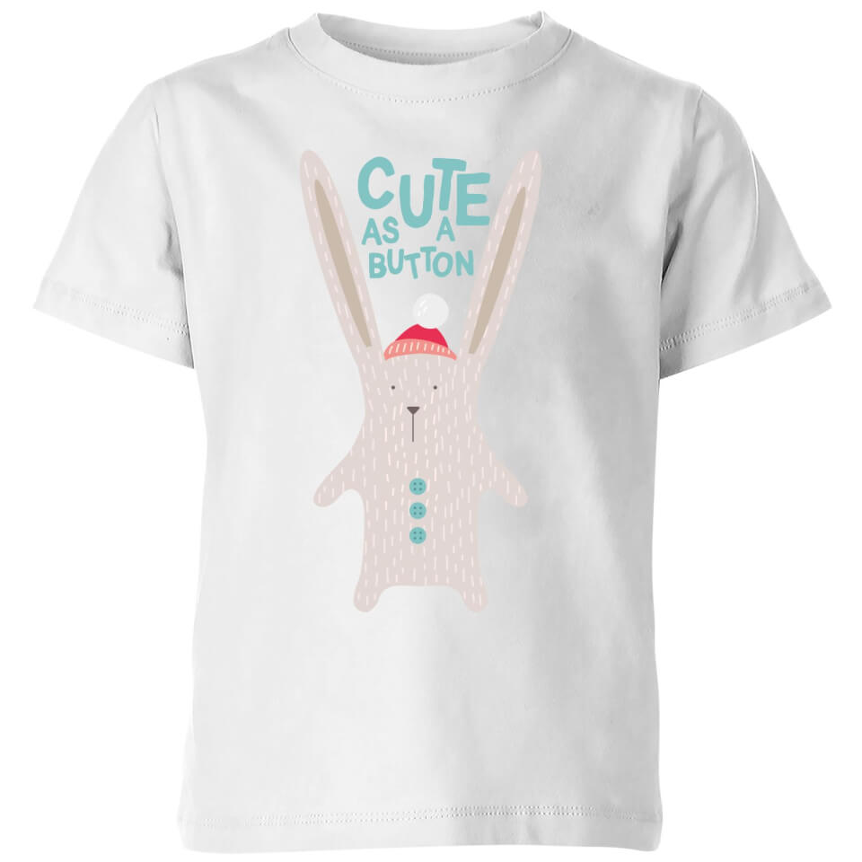 Cute As A Button Kids' T-Shirt - White