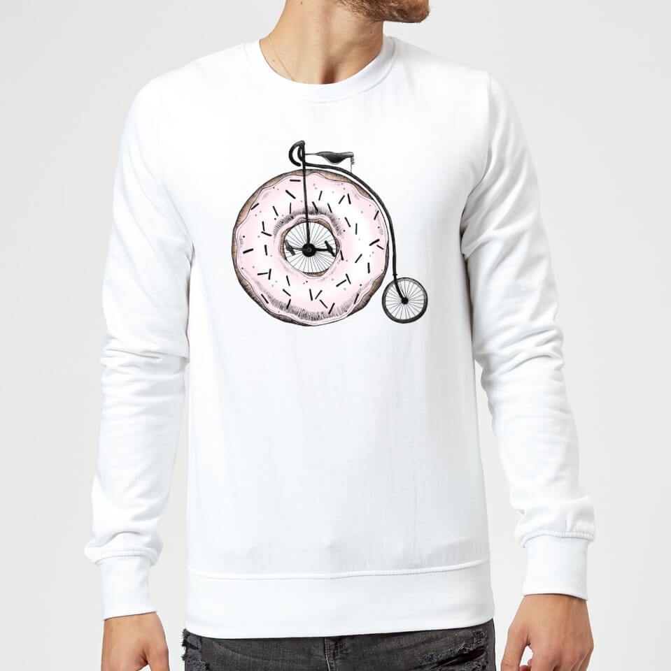 Barlena Donut Ride My Bicycle Sweatshirt - White