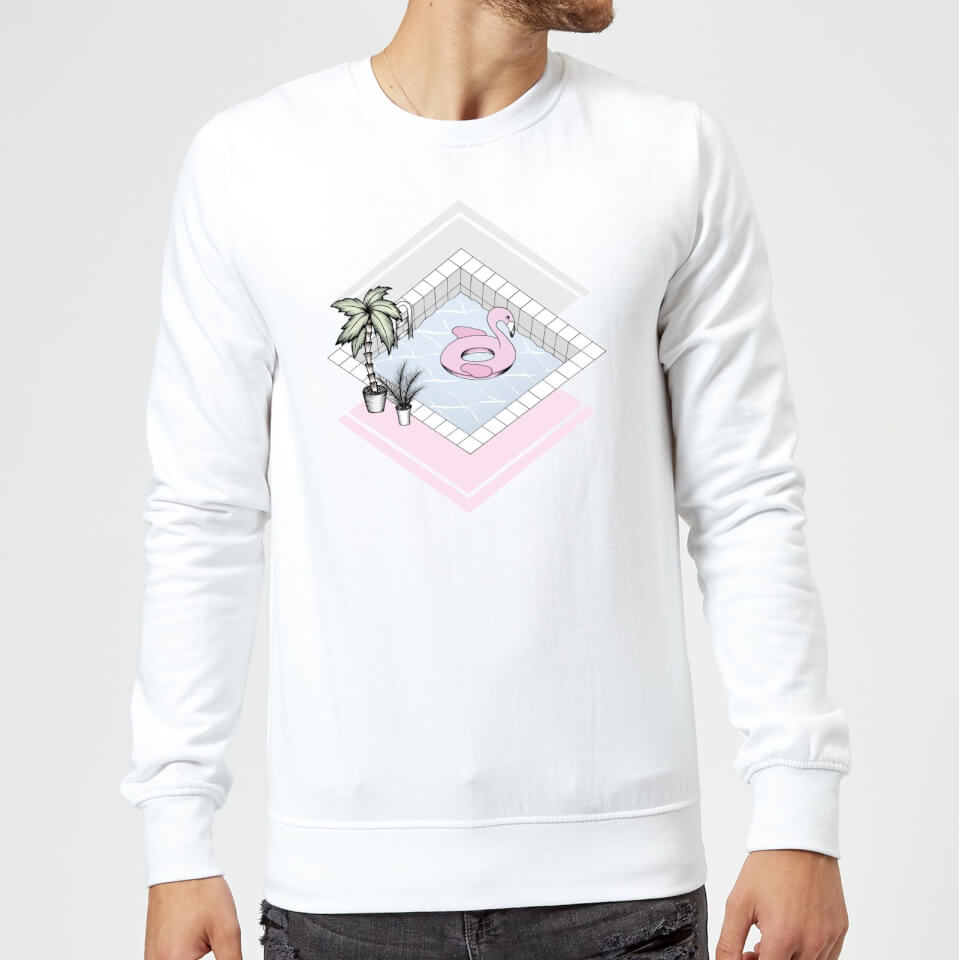 Barlena Flamingos Paradise Sweatshirt - White