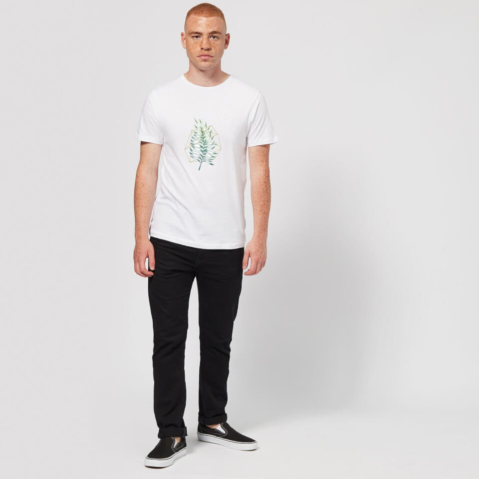 Barlena Geometry and Nature Men's T-Shirt - White 1