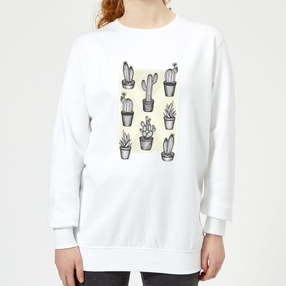 Barlena Prickly Friends Women's Sweatshirt - White