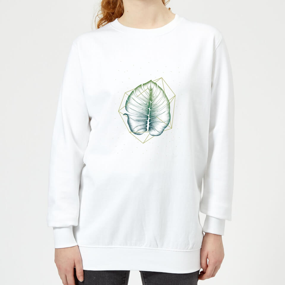 Barlena Geometry and Nature Women's Sweatshirt - White