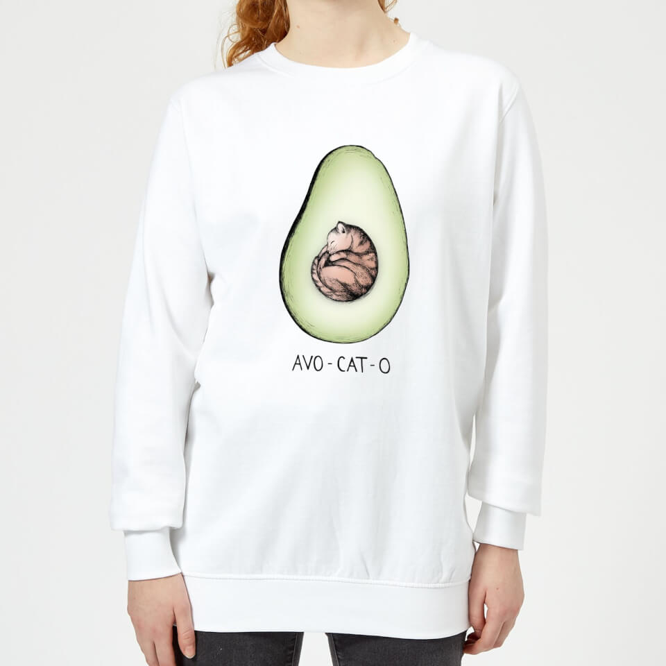 Barlena Avo-Cat-O Women's Sweatshirt - White