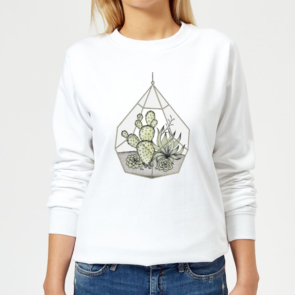 Barlena Succulent Terrarium Women's Sweatshirt - White