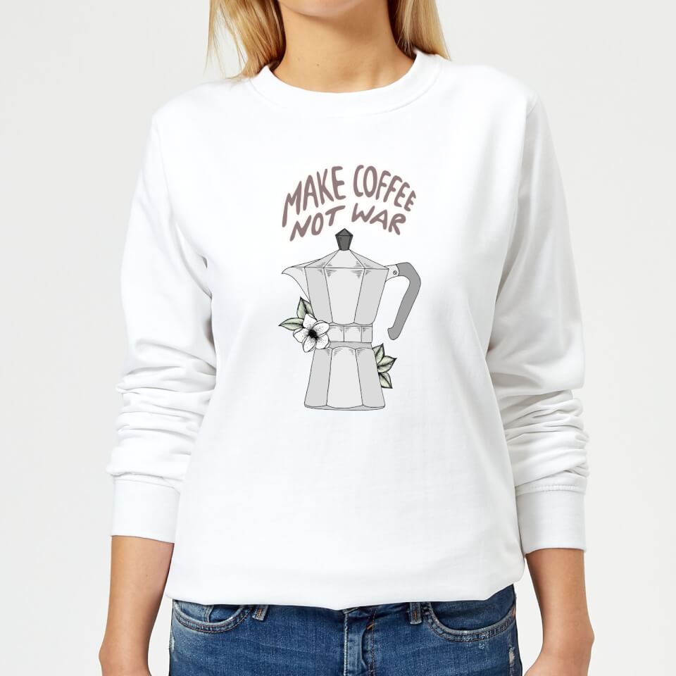 Barlena Make Coffee Not War Women's Sweatshirt - White