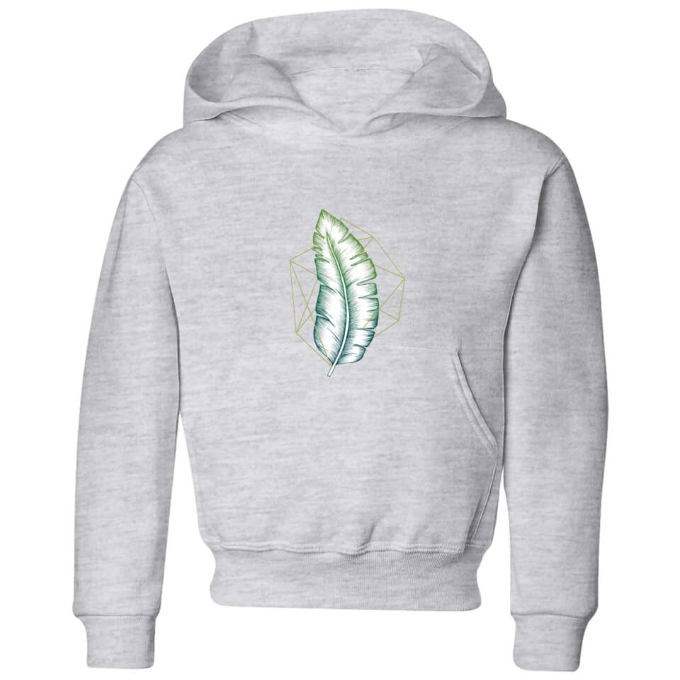 Barlena Geometry and Nature Kids' Hoodie - Grey