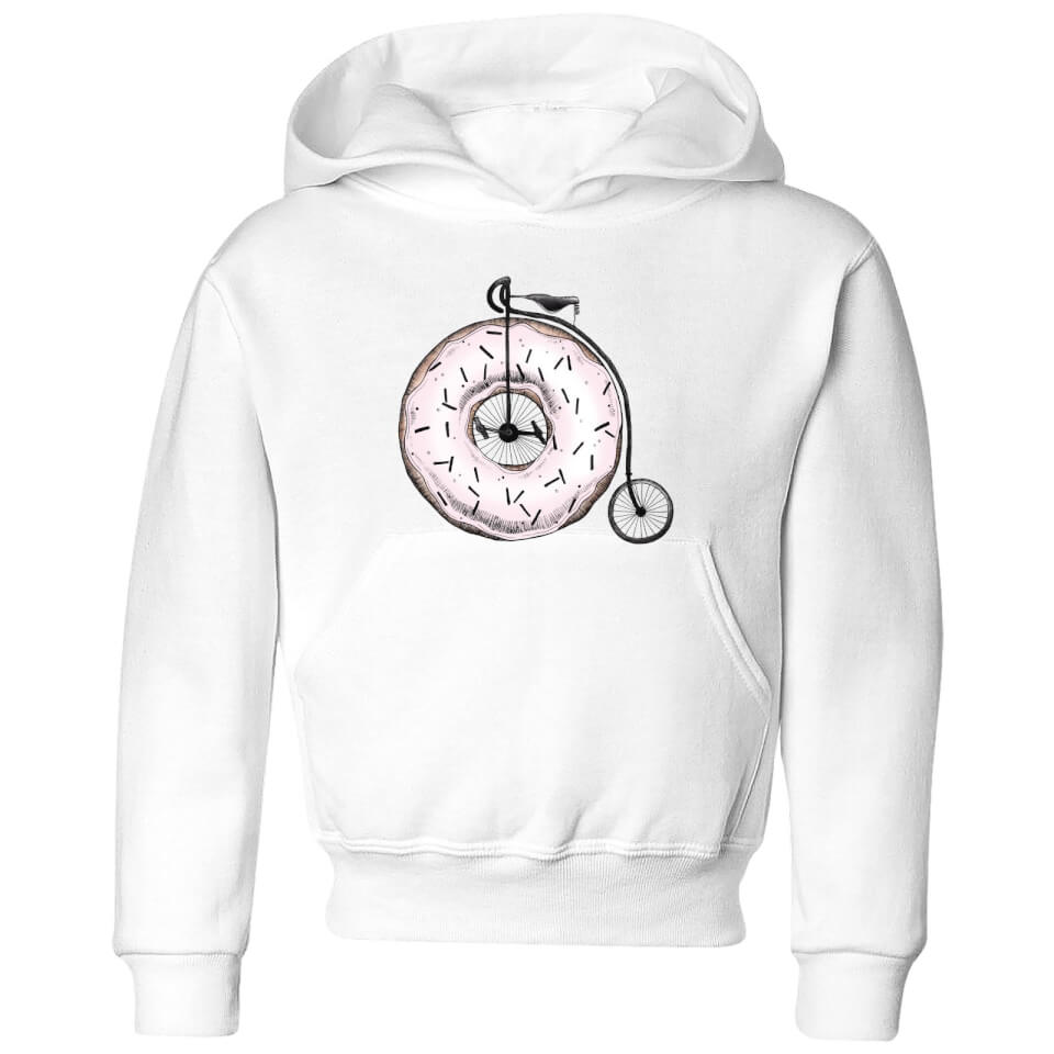 Barlena Donut Ride My Bicycle Kids' Hoodie - White